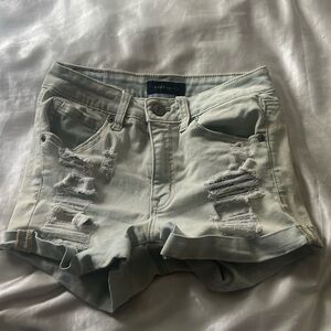 AÉROPOSTLE High Waisted Mini Blue Jean Shorts Size 2